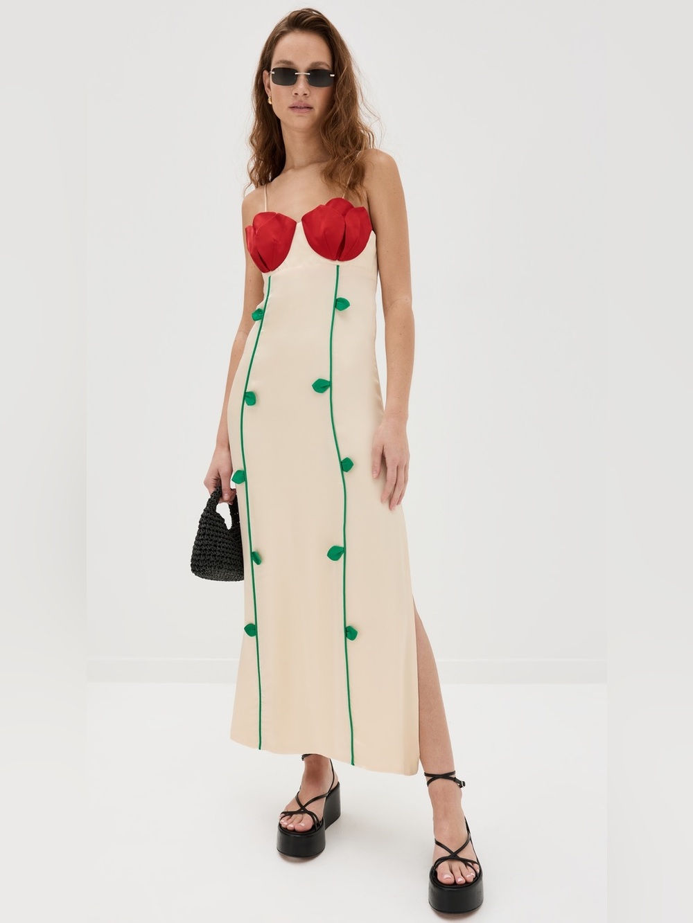 Farm Rio Rose Shaped Bodice Sleeveless Maxi Dress Medium